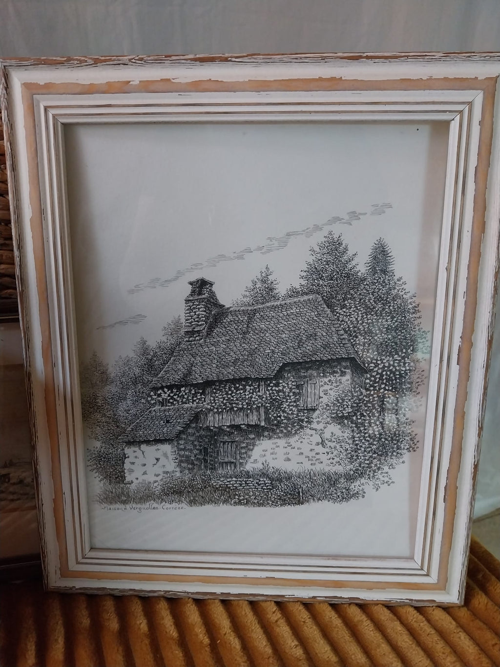 Dessin original de Roger Denis – Maison en Corrèze