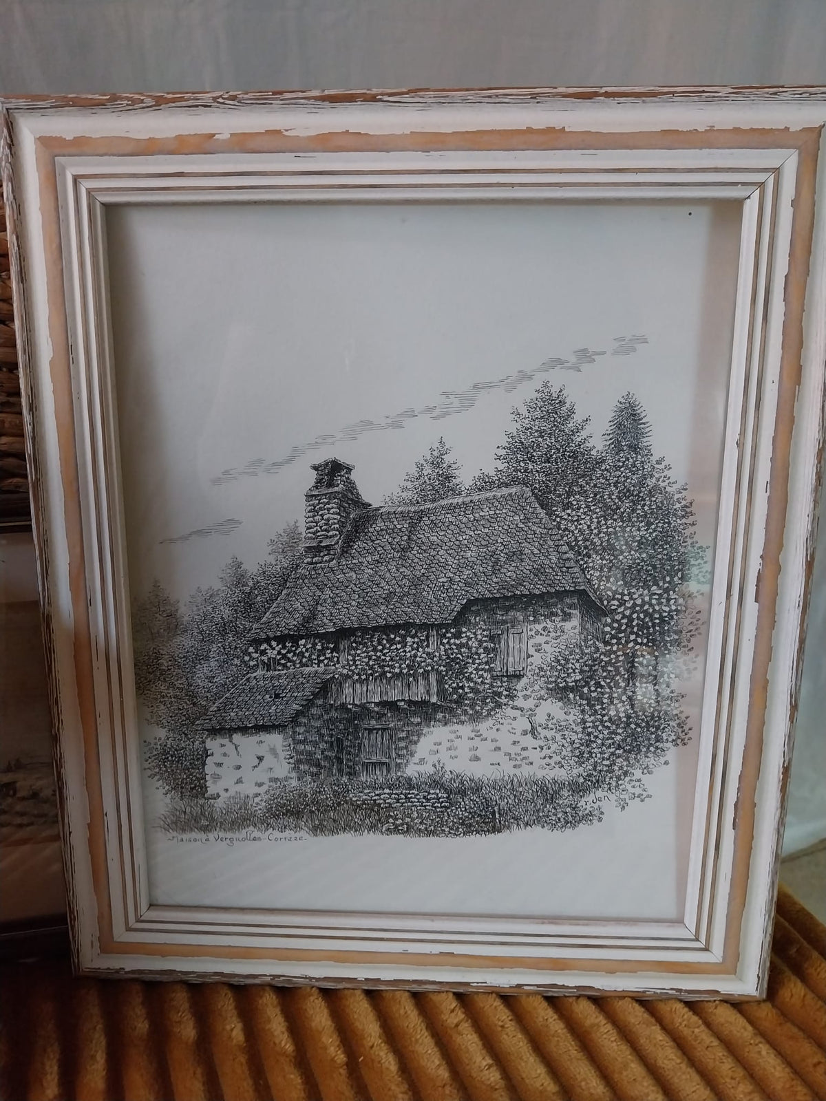 Dessin original de Roger Denis – Maison en Corrèze